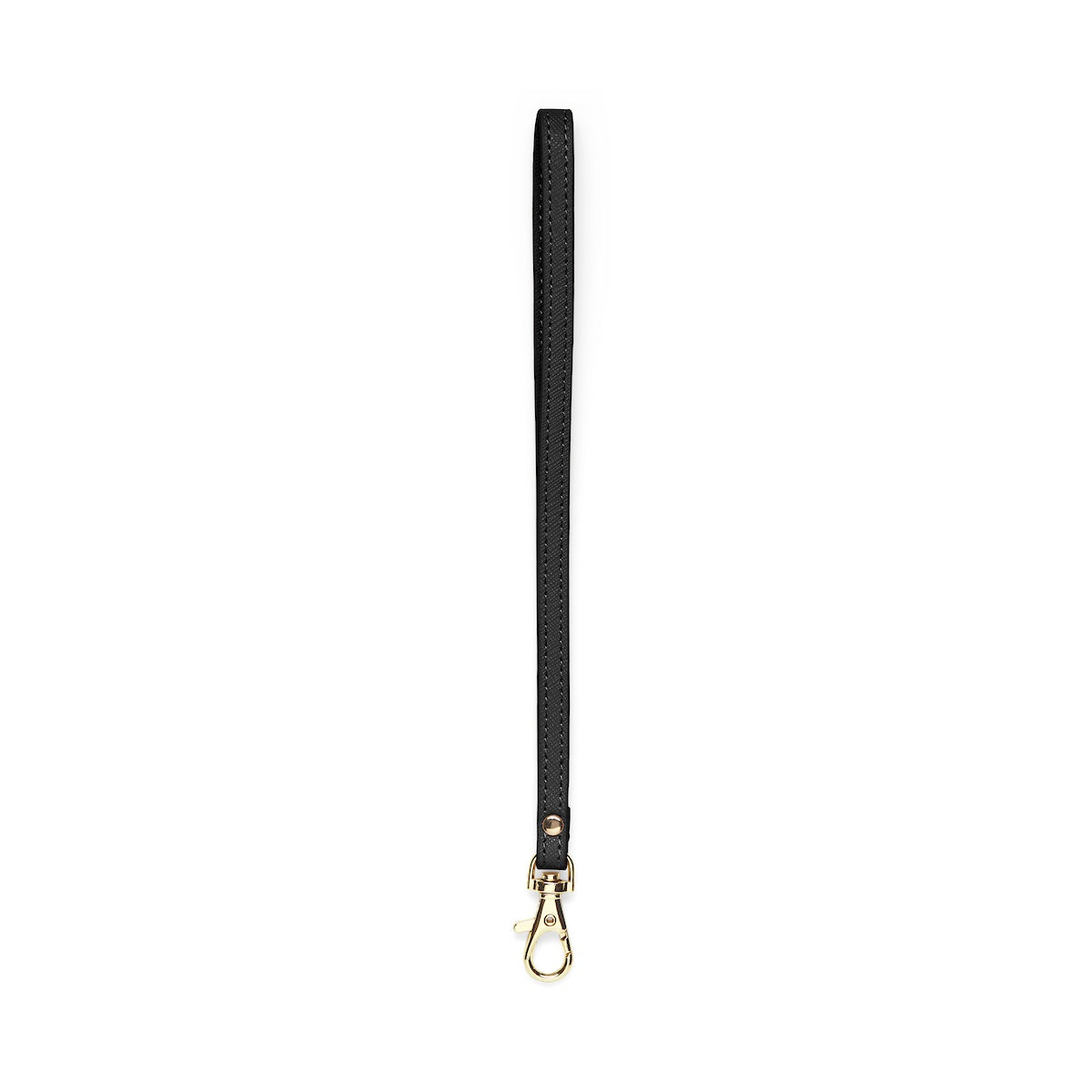 Saffiano Leather Wrist Strap - Black