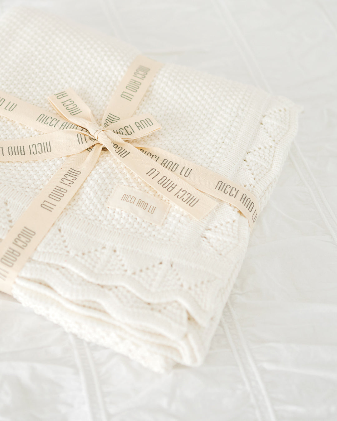 Heirloom Knitted Blanket - Ivory