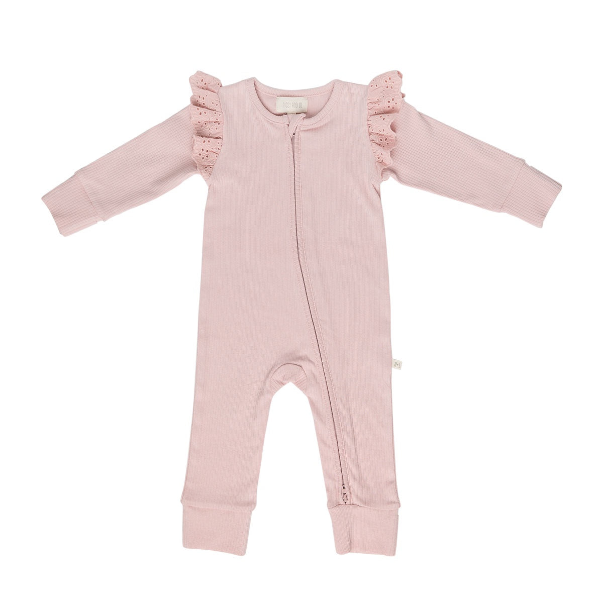 Lily Frill Zip Romper - Rose Blush
