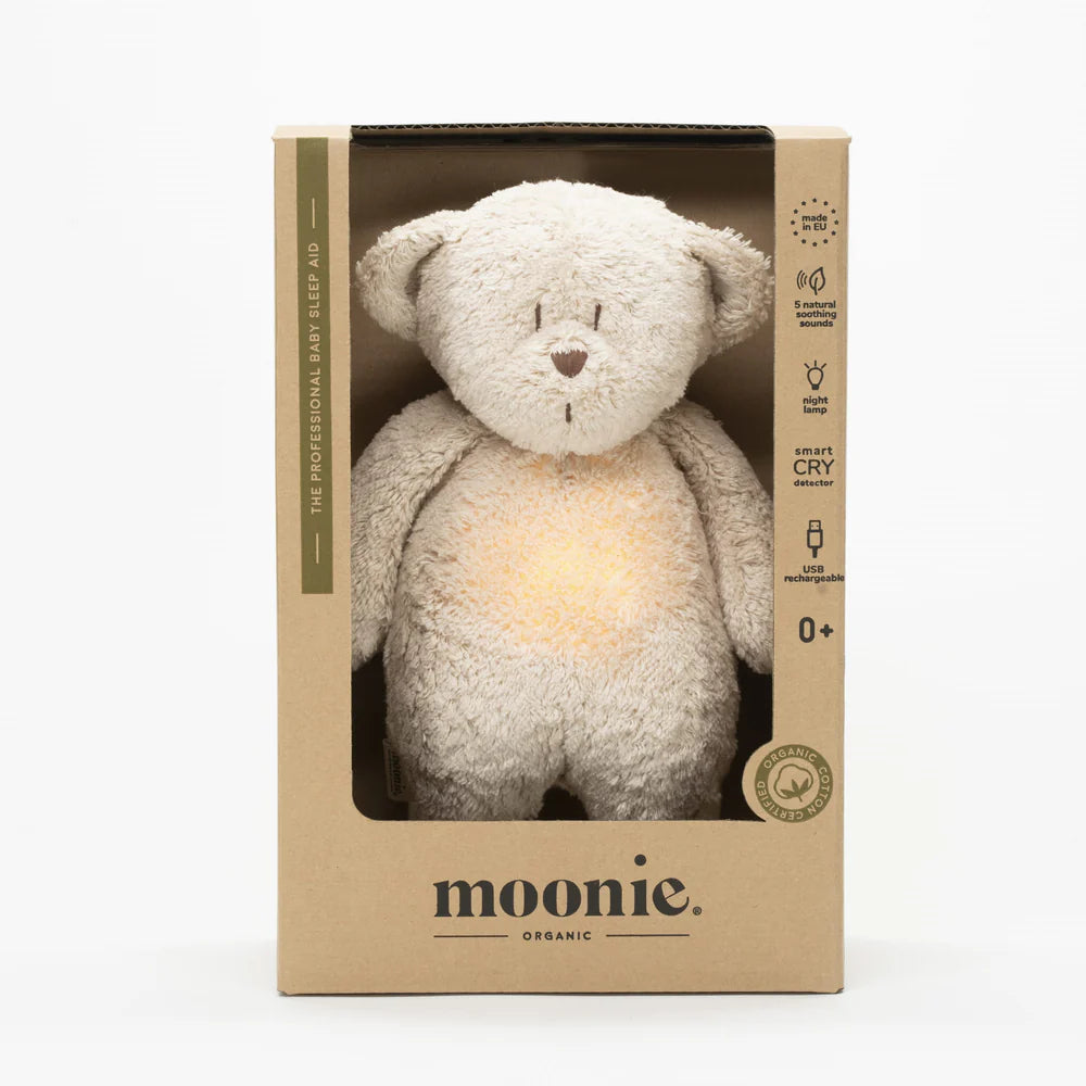 Moonie Organic Humming Bear with Lamp - Sand