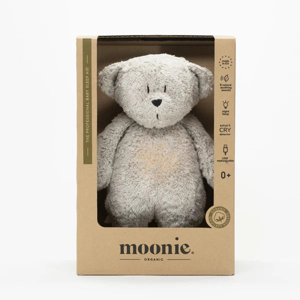 Moonie Organic Humming Bear with Lamp - Gray