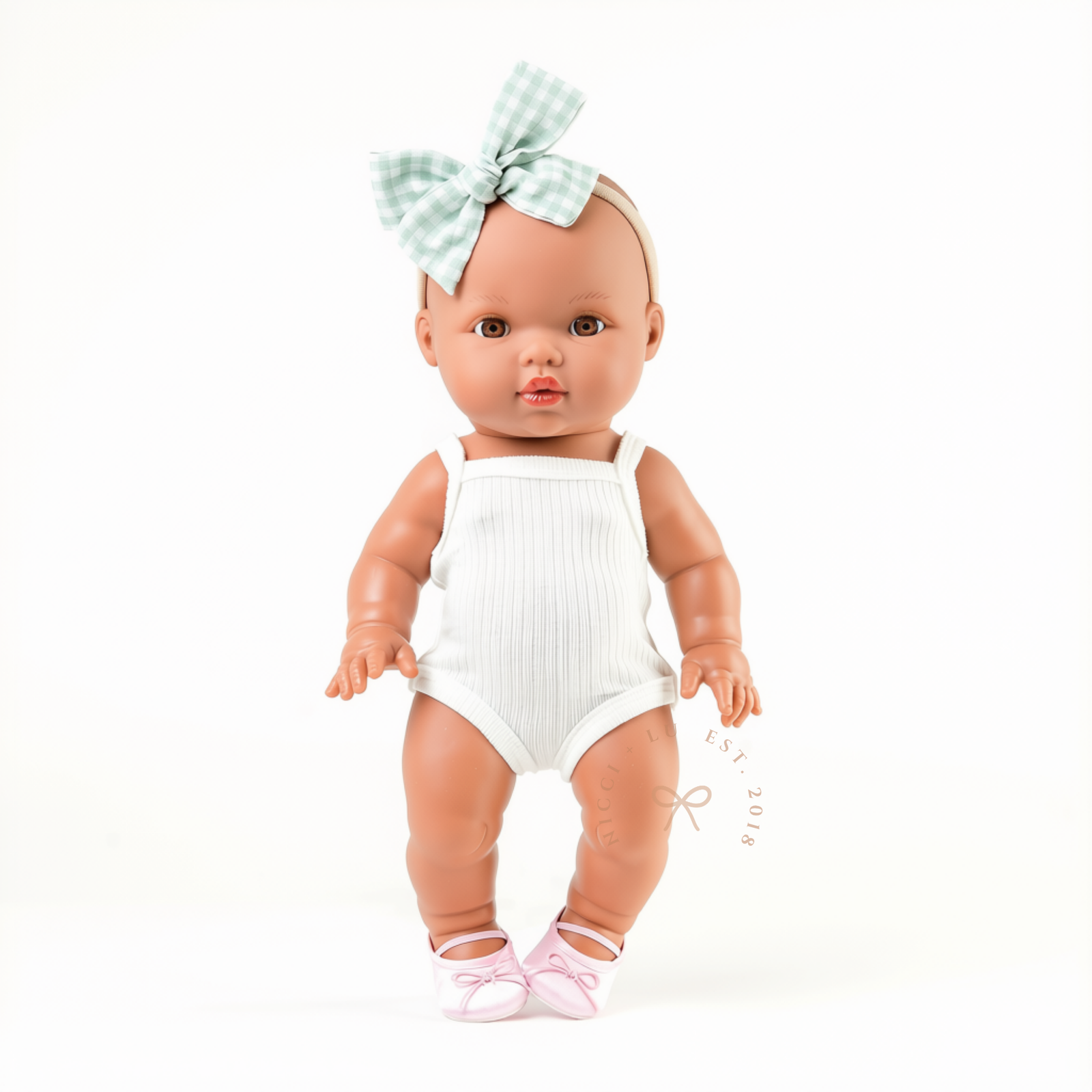 Freya Singlet Bodysuit Ivory for 34-38cm dolls.