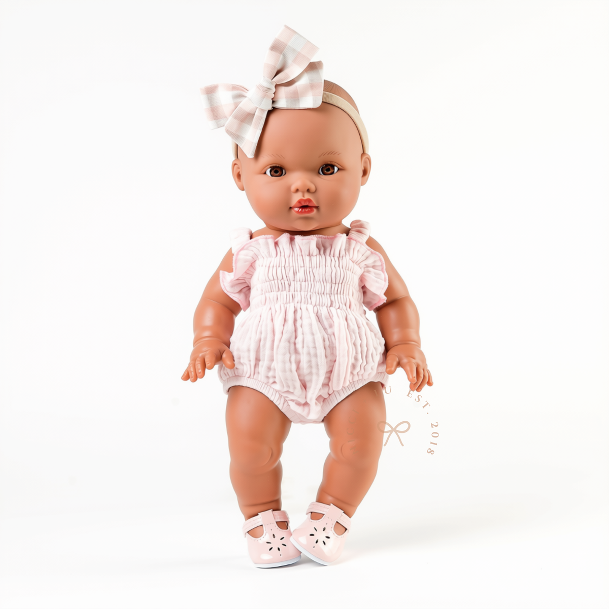 Doll Clothing + Outfits – Olivia Smock Muslin Bubble Romper fits 34-38cm Dolls - Cotton Candy for Mini Colettos, Minikane, Miniland Dolls