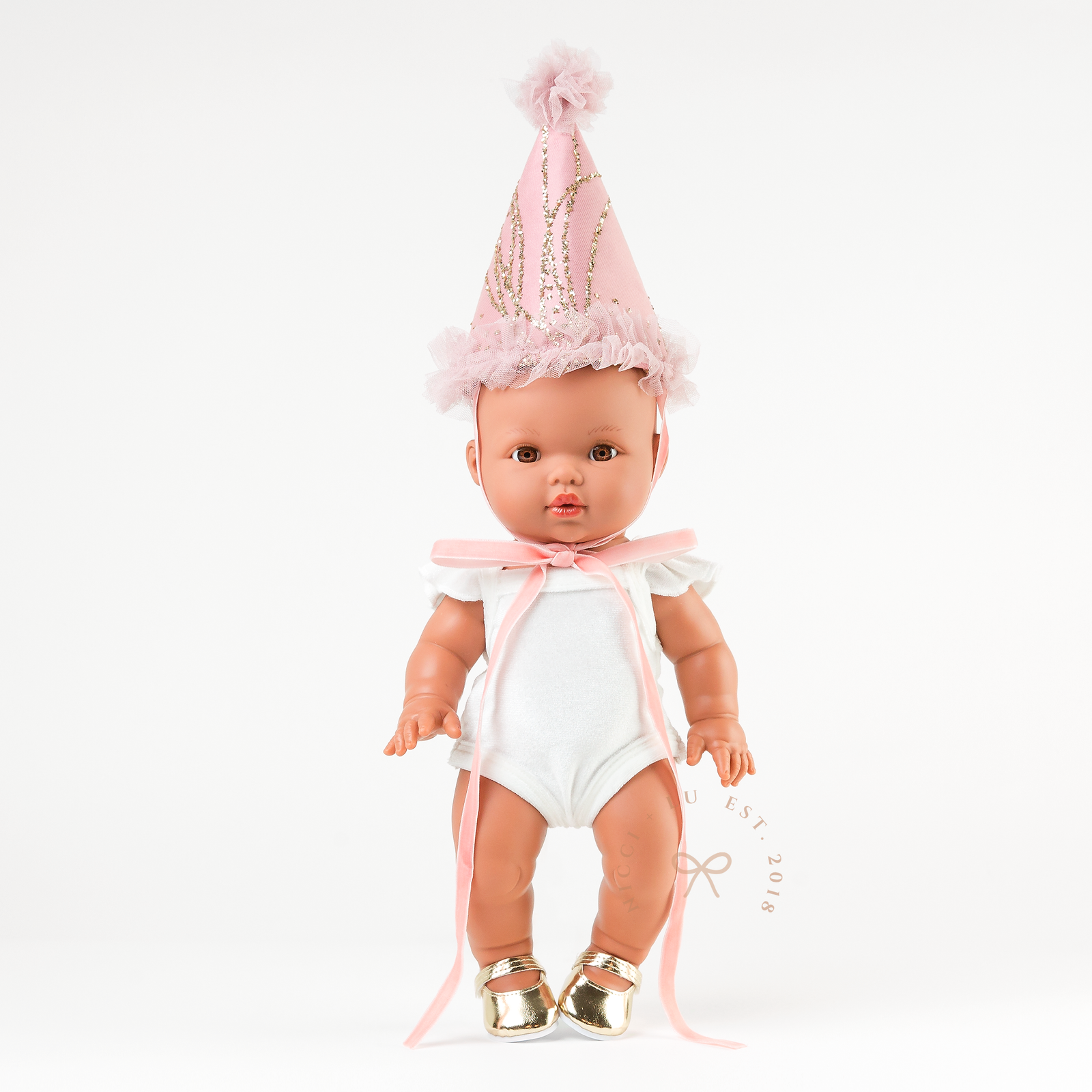 velvet flutter singlet ivory doll clothing on a white background