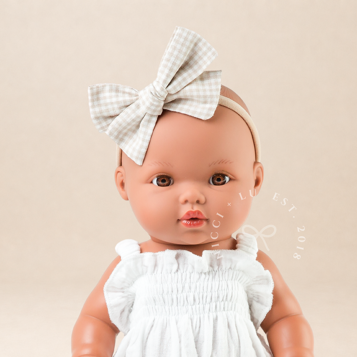 Doll Clothing + Outfits – Olivia Smock Muslin Bubble Romper fits 34-38cm Dolls - Ivory for Mini Colettos, Minikane and Miniland Dolls