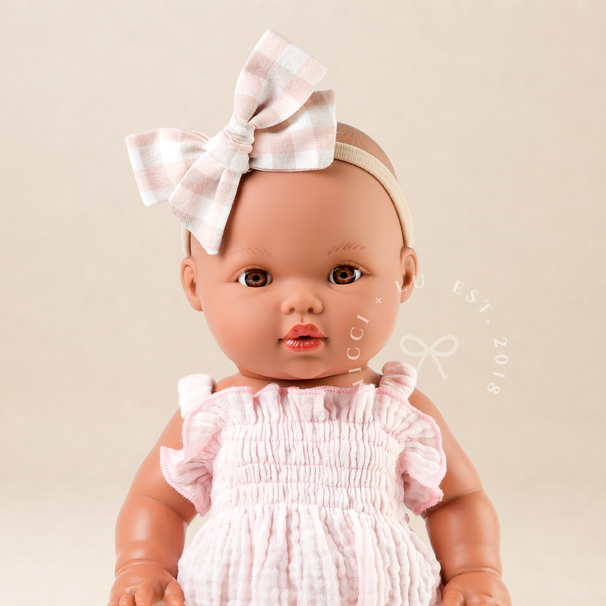Doll Clothing + Outfits – Olivia Smock Muslin Bubble Romper fits 34-38cm Dolls - Cotton Candy for Mini Colettos, Minikane, Miniland Dolls