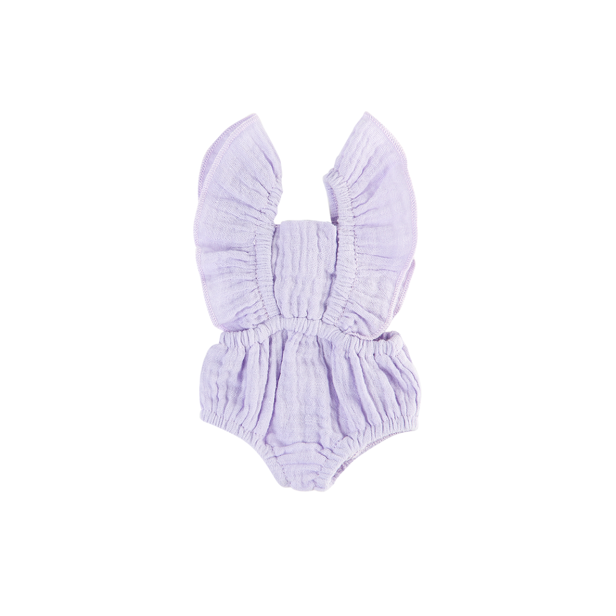 Doll Clothing - Emma Muslin Flutter Romper for 34cm Doll - Mauve