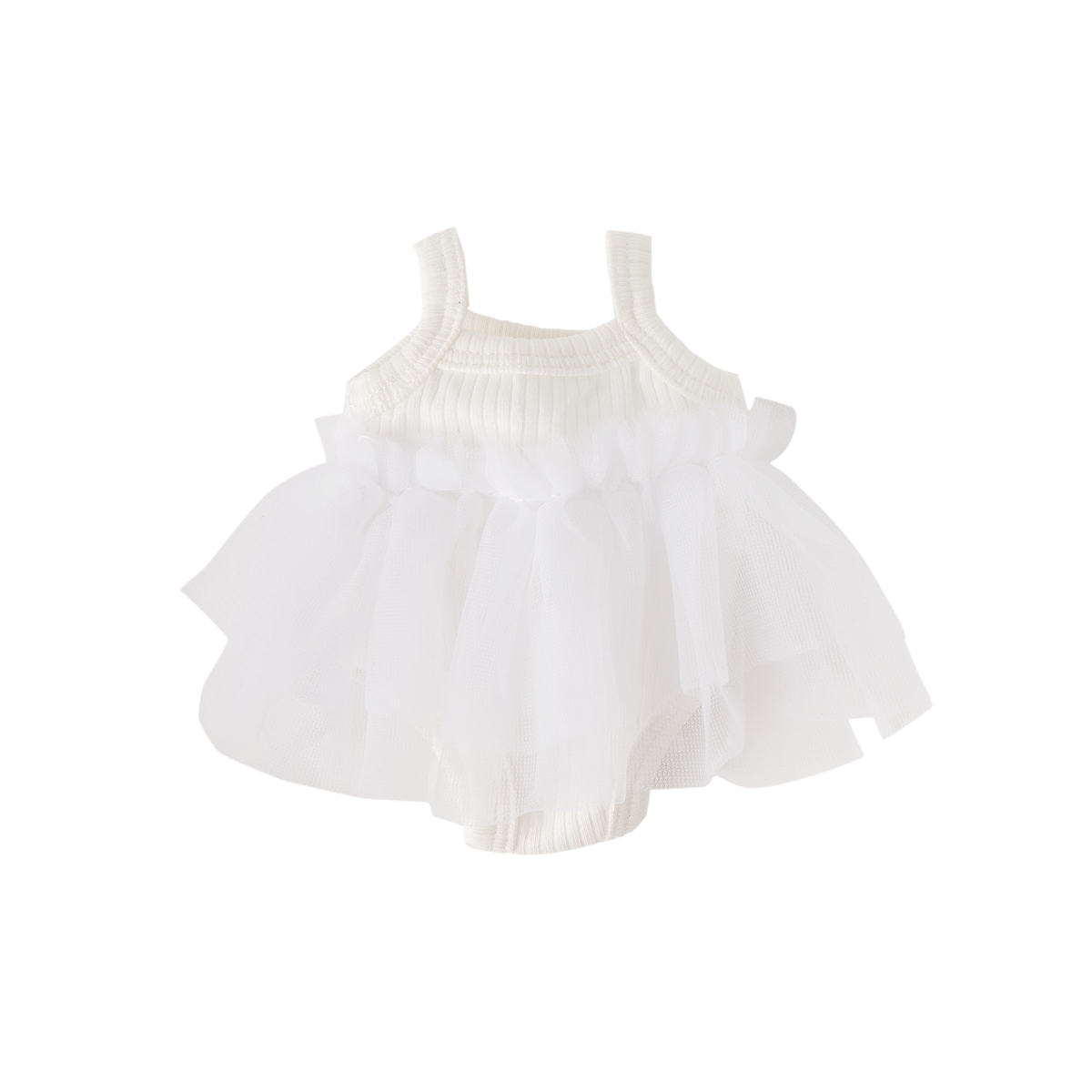 Doll Clothing - Harper Singlet Tutu - Ivory Ribbed