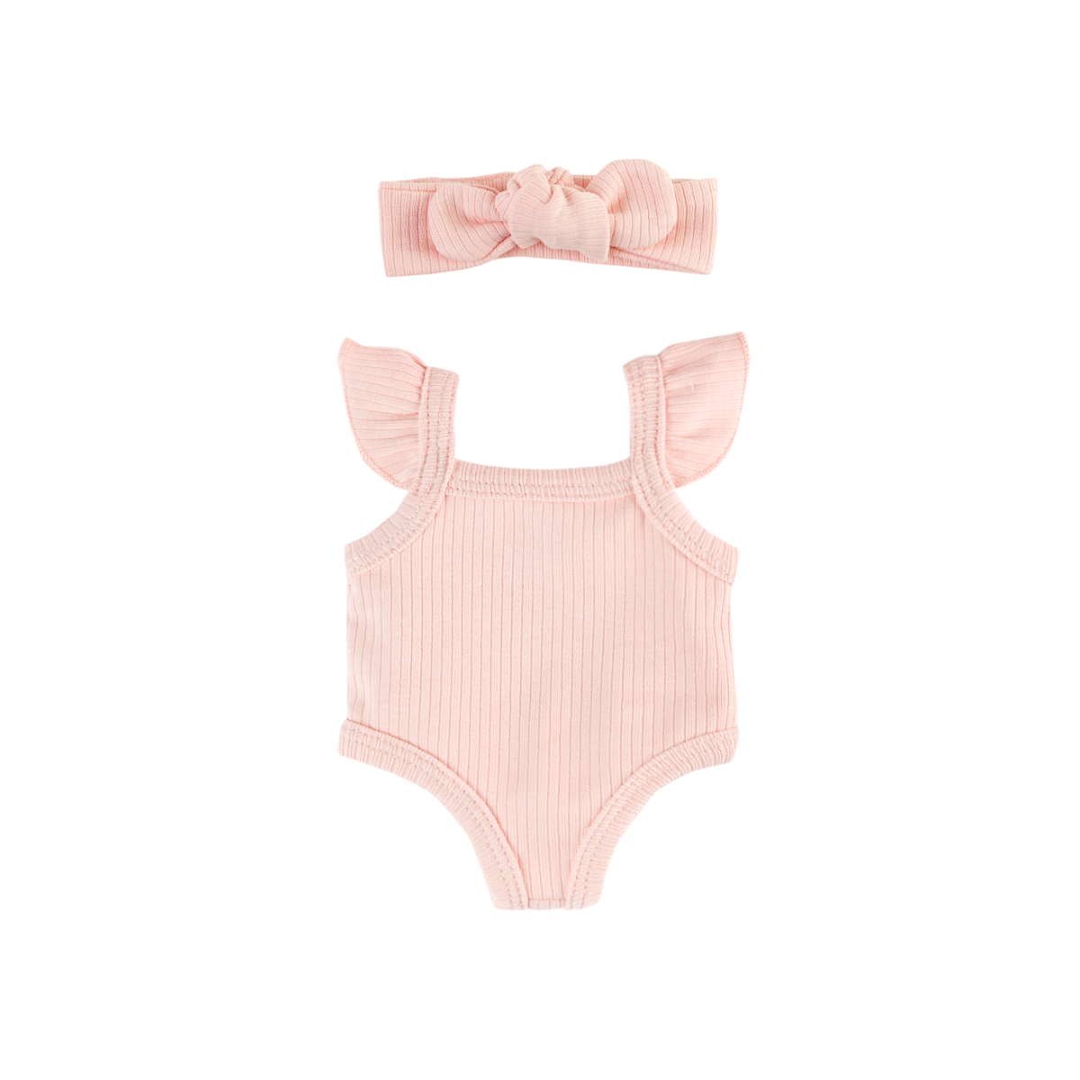Doll Clothing - Luna Ribbed Flutter Singlet for 34cm Doll- Rose Pink