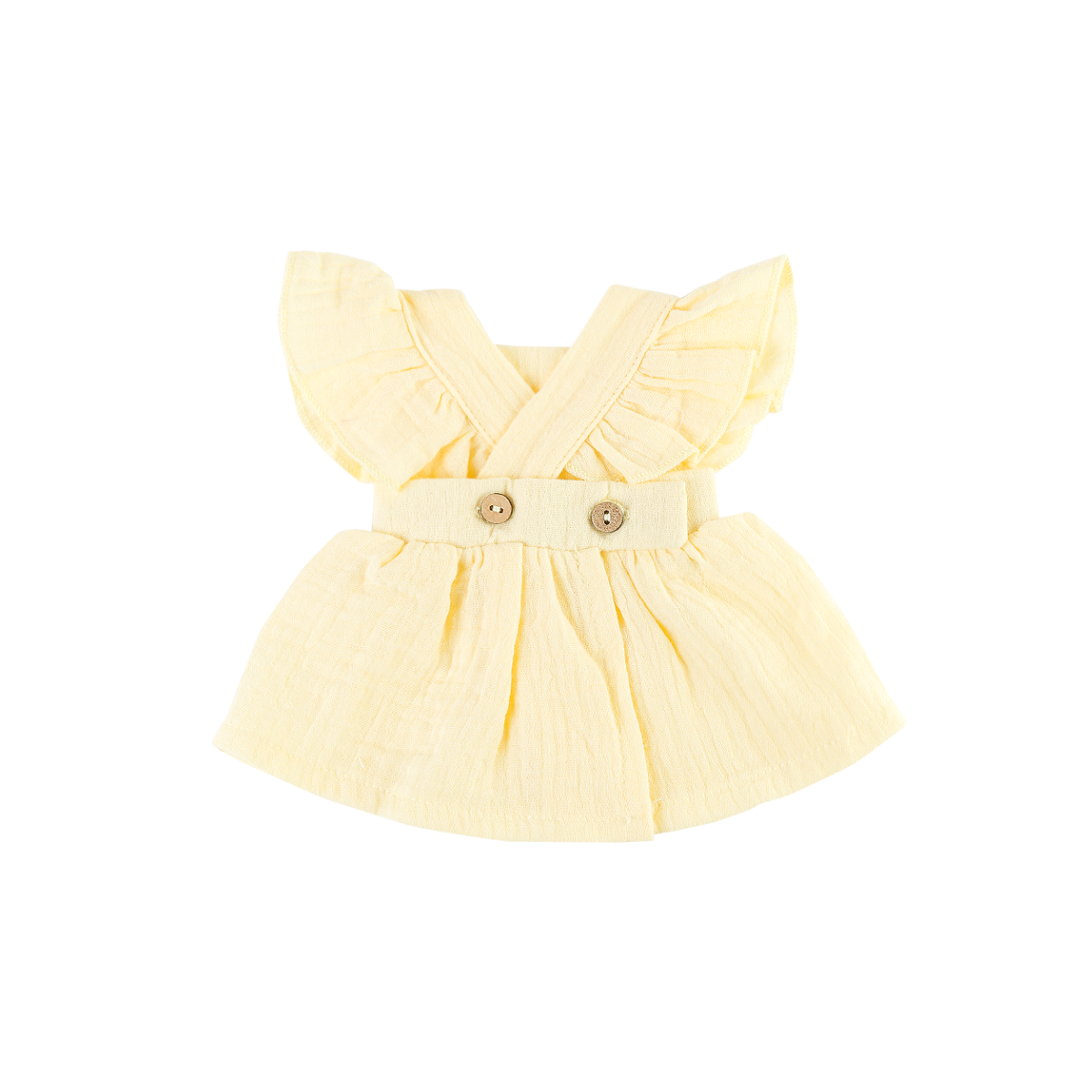 Doll Clothing - Pippa Muslin Apron Dress for 34cm Doll - Lemon