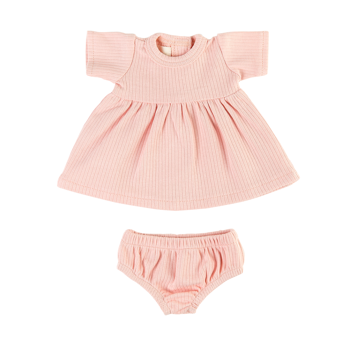 Doll Clothing - Sadie Ribbed Dress Set for 34cm Doll- Rose Pink