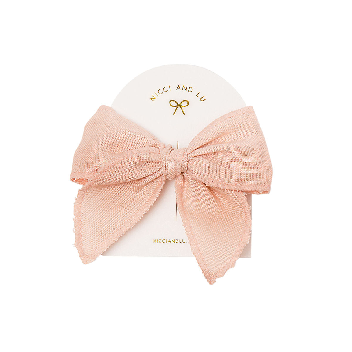 Fable Bow Clip - Soft Peach Linen