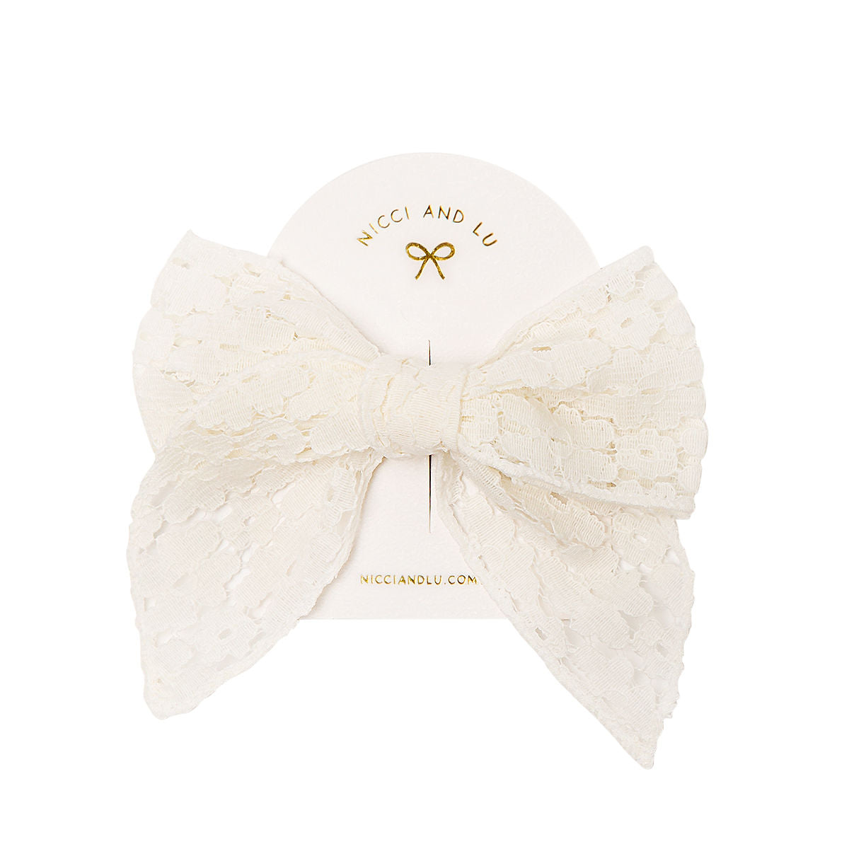 Fable Bow Clip - Ivory Daisy Lace