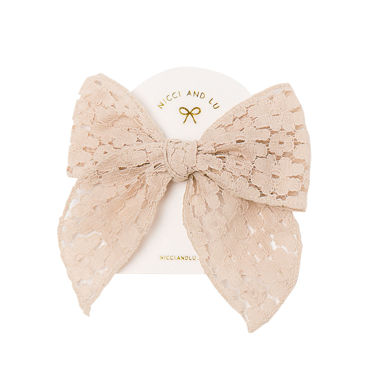 Fable Bow Clip - Oat Daisy Lace