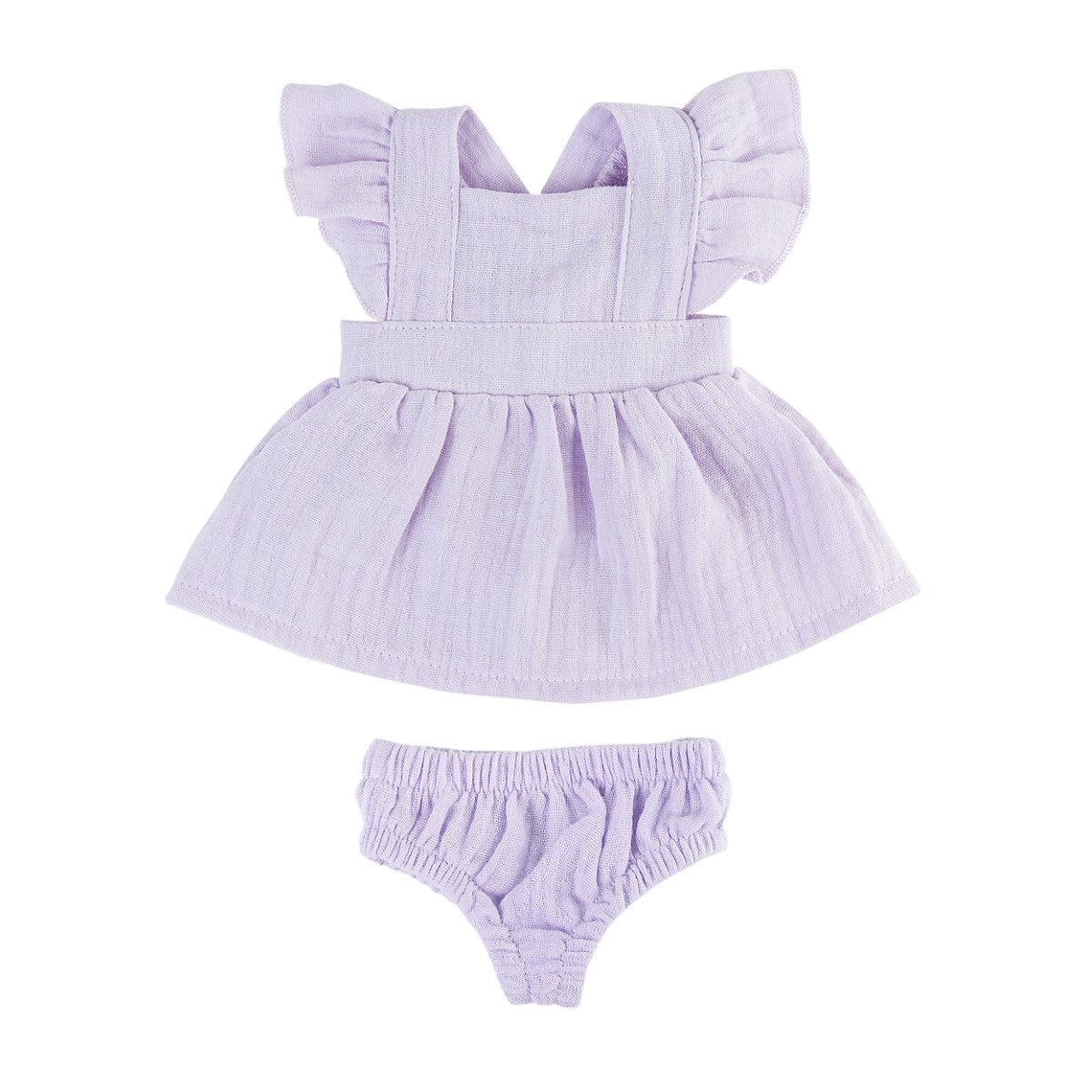 Doll Clothing - Pippa Muslin Apron Dress - Mauve