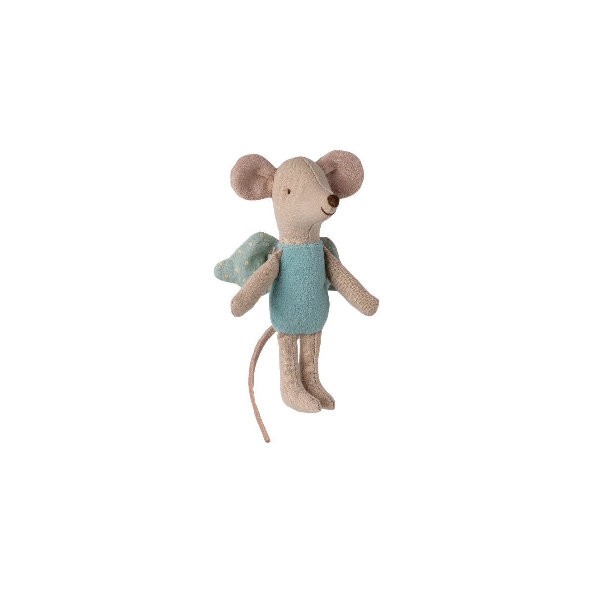 Maileg Fairy Mouse Little Mint Stuffed mouse toy with a polka dot mint wings