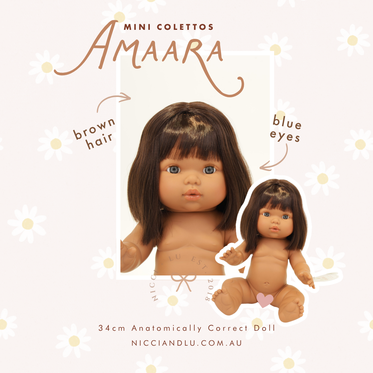 Mini Colettos Amaarar – 34cm Anatomically Correct Baby Doll | Made in Spain (Copy)
