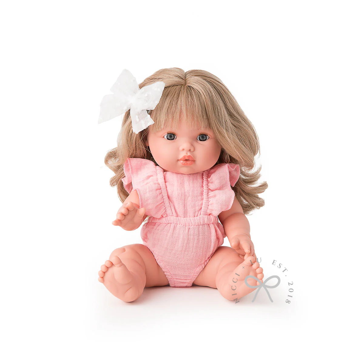 Mini Coletto Kate – 34cm Anatomically Correct Doll with blue greyish eyes
