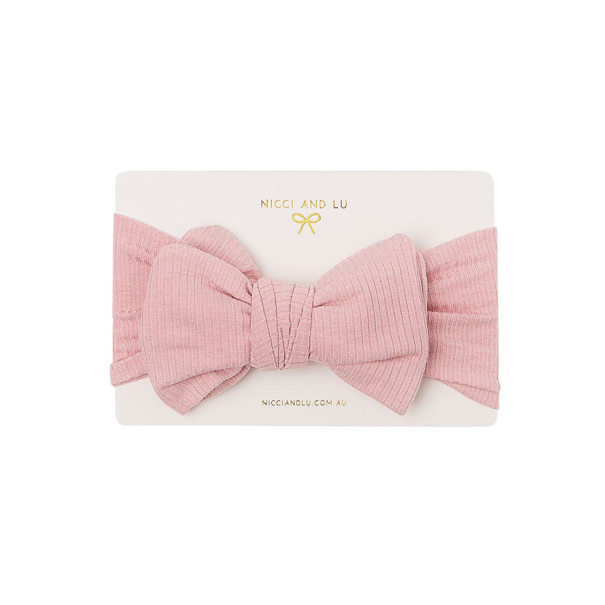 Oversized Ribbed Bow- Rose Blush