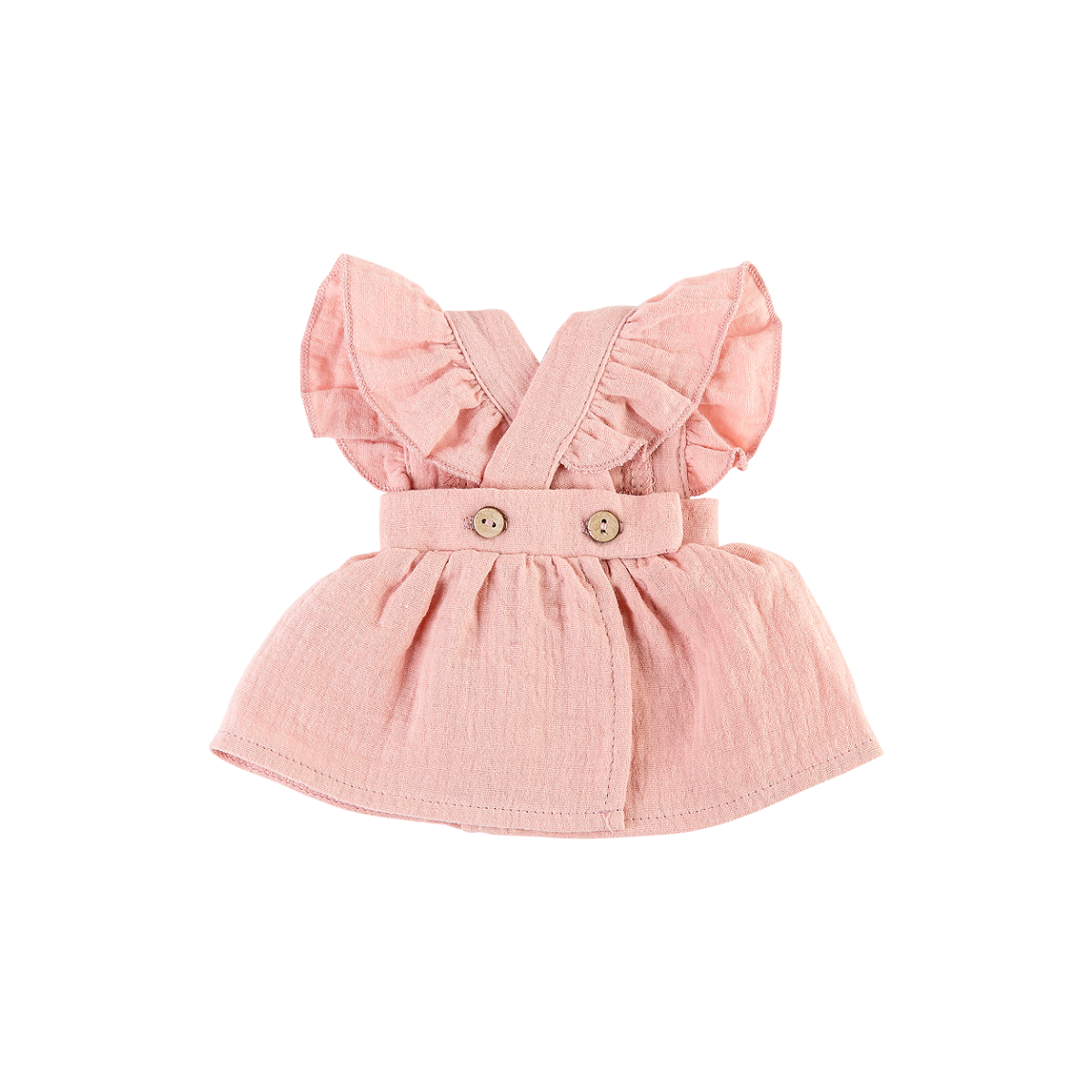 Doll Clothing - Pippa Muslin Apron Dress - Rose Blush