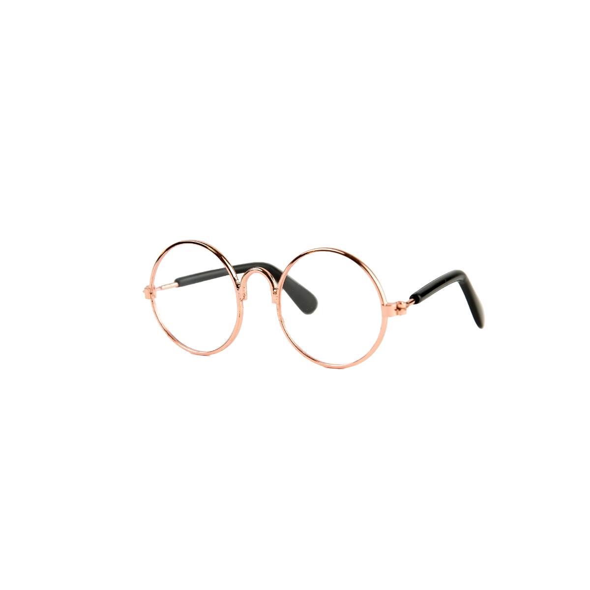 Round eyeglasses with rose gold frame for 34cm dolls