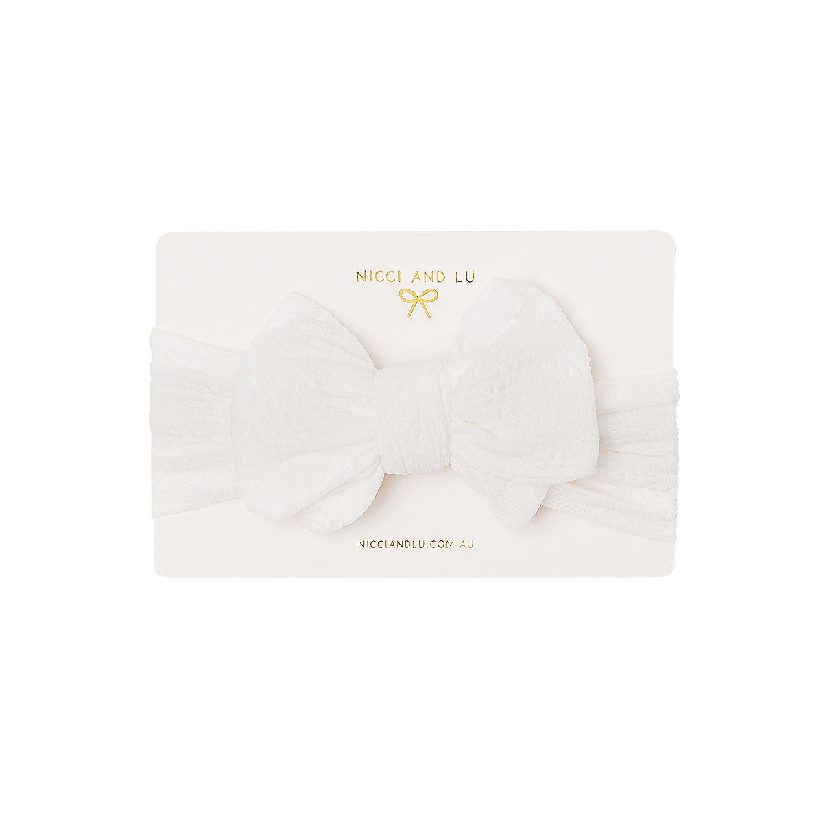 Oversized Soft Daisy Texture Bow- White
