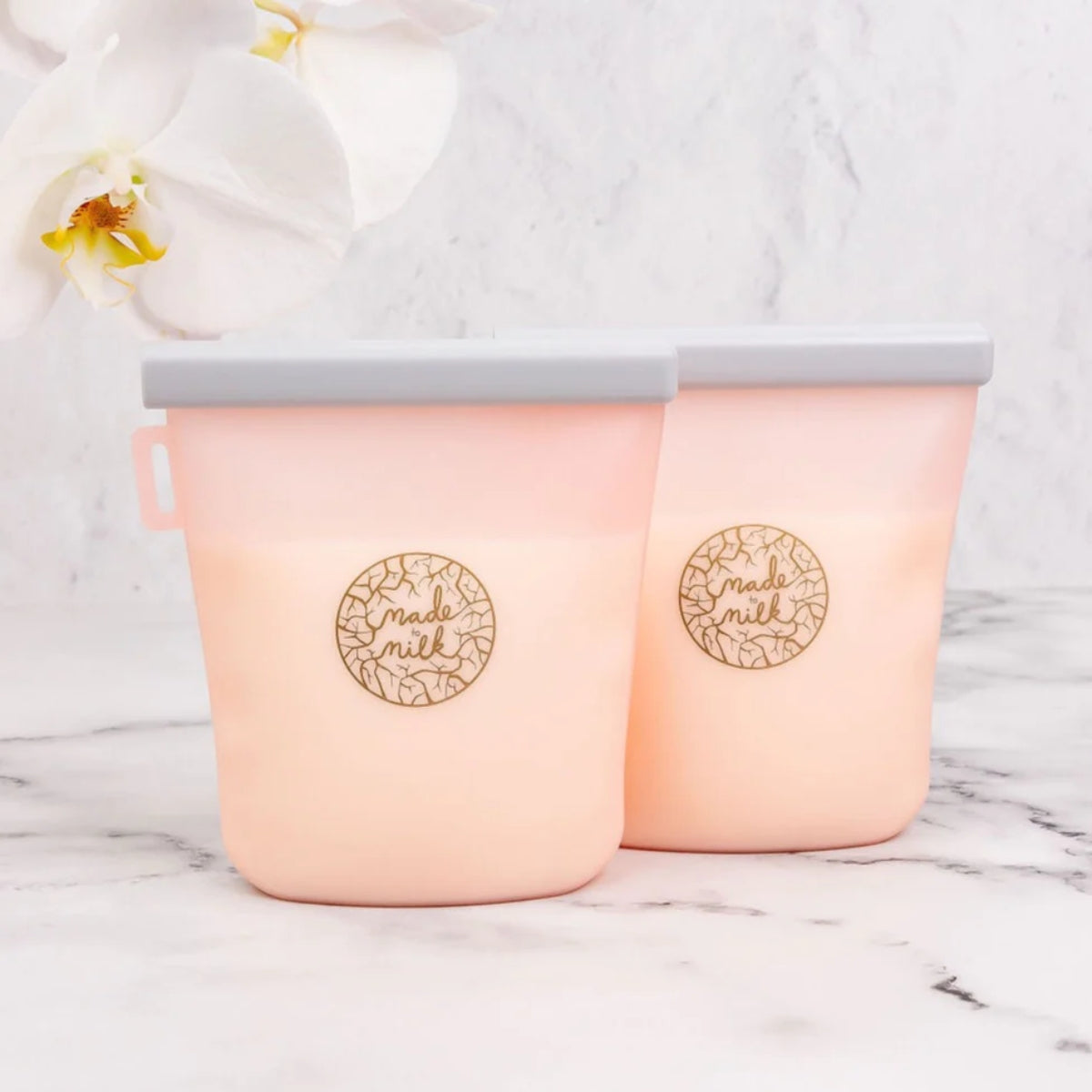 Made to Milk - Reusable Breastmilk Storage Bags - 2 pack in Light Pink