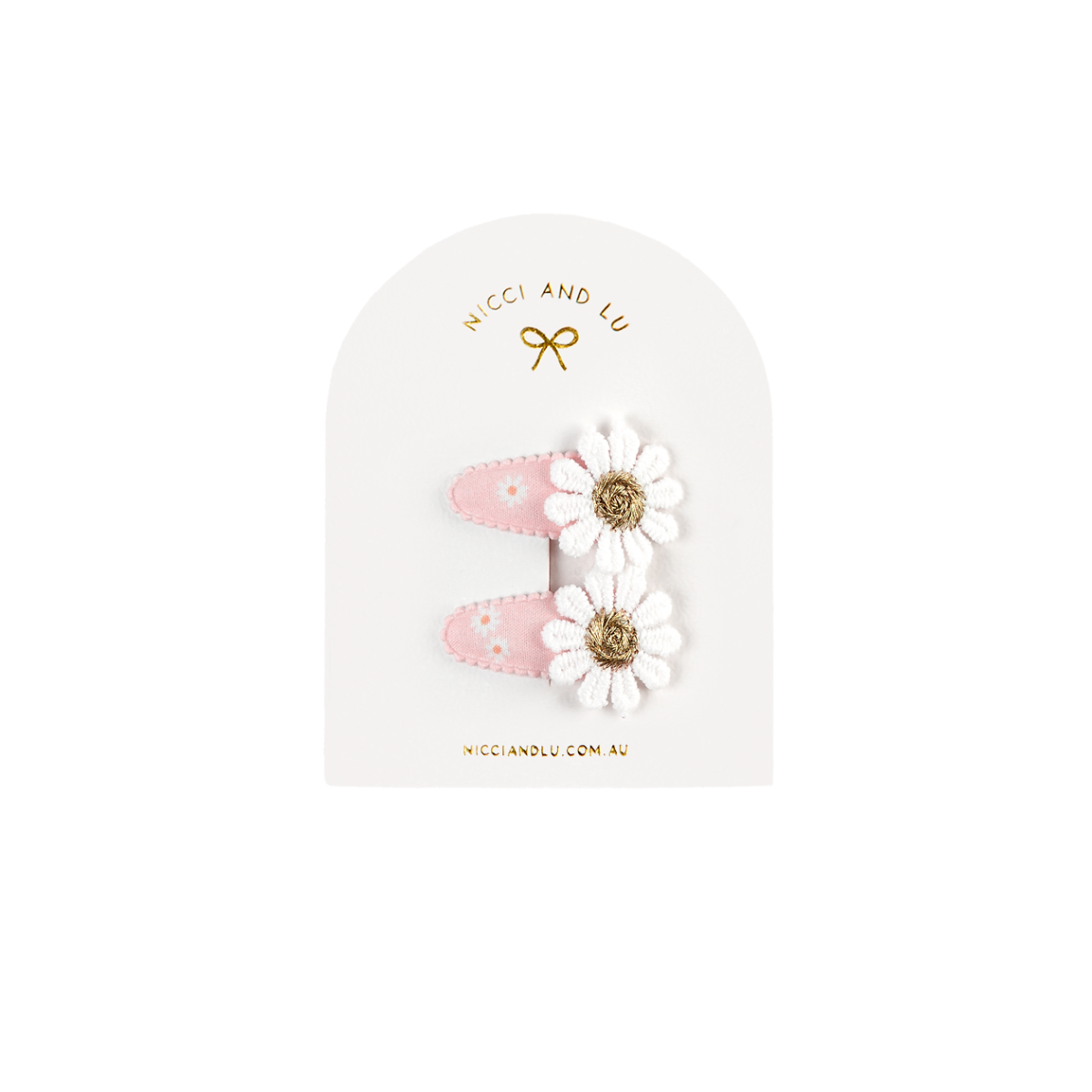 Mini Daisy Snap Clips for Little Girls and 34cm Dolls - Pink Daisy