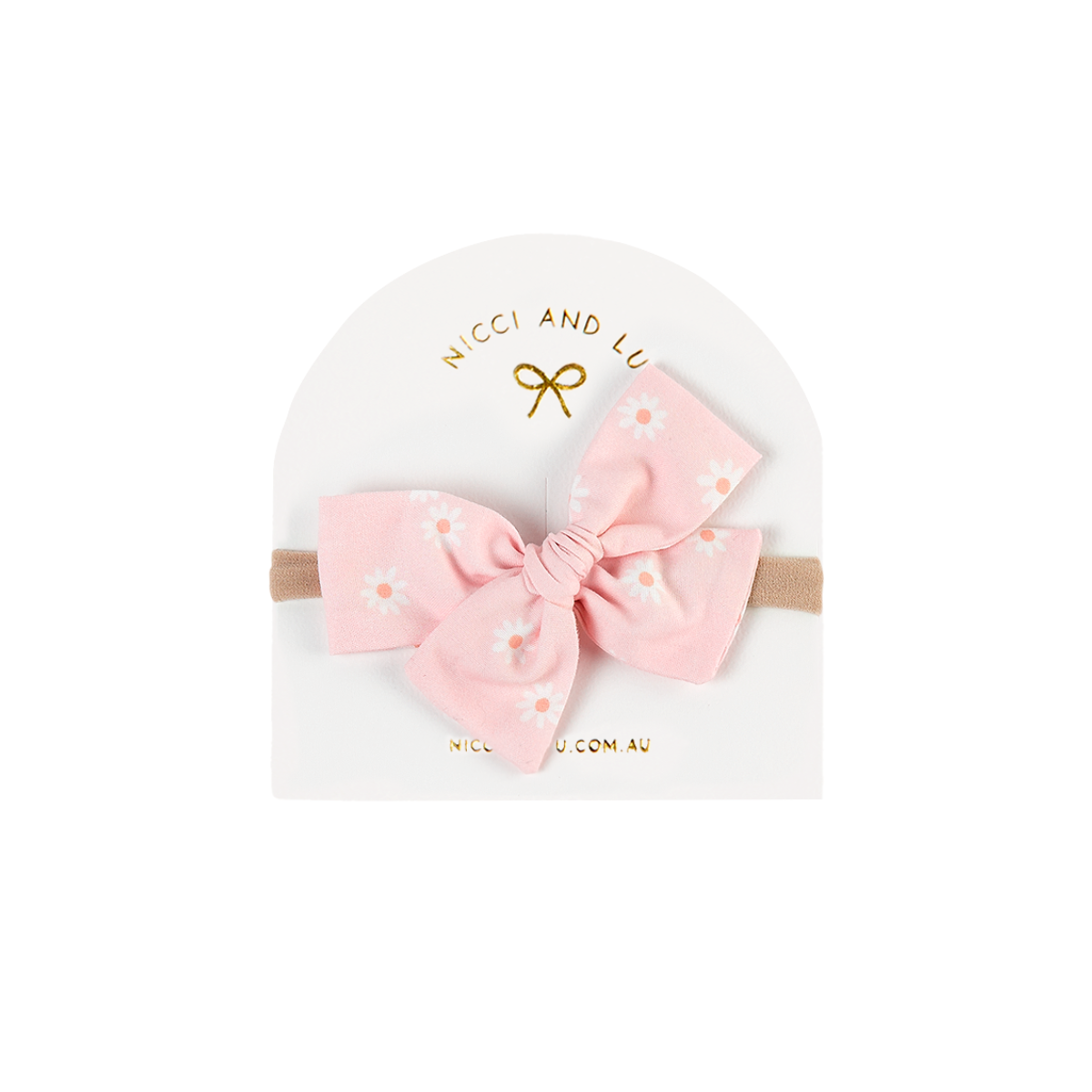 Soft Headband - Pinwheel Bow for Little Girls &amp; 34cm Dolls - Pink Daisy