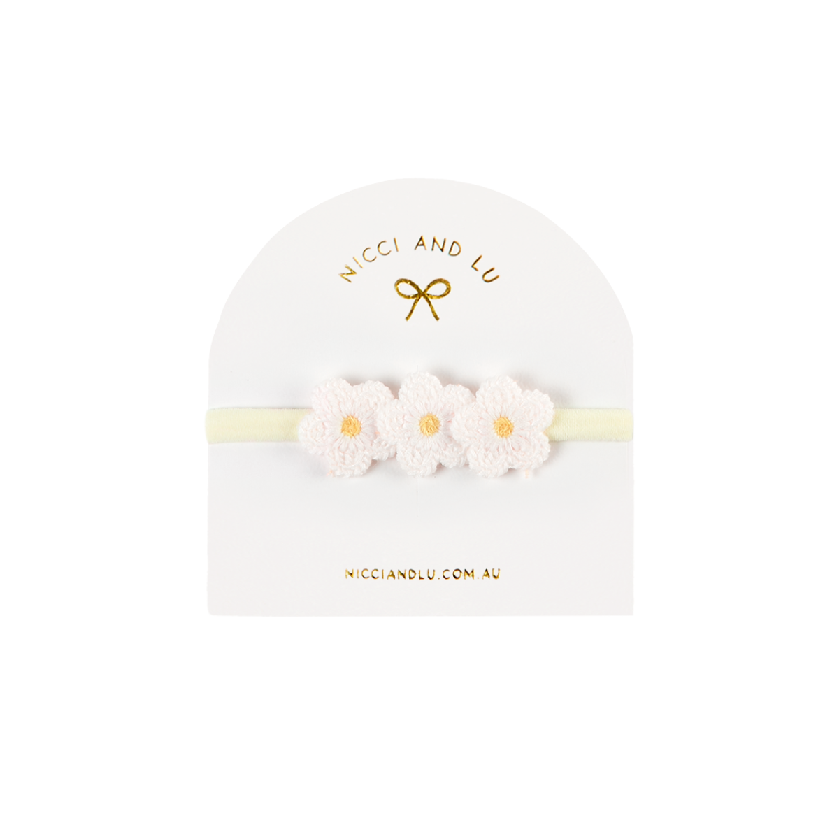 Soft Headband - for Little Girls &amp; 34cm Dolls - Trio White Daisy