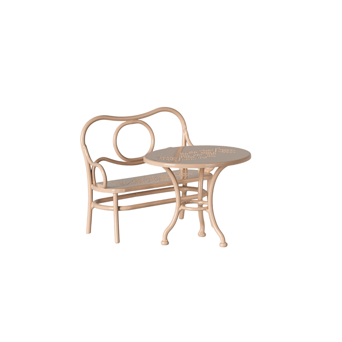 Maileg Café Set Mouse – Big Pale Pink | Miniature Dollhouse Dining Furniture