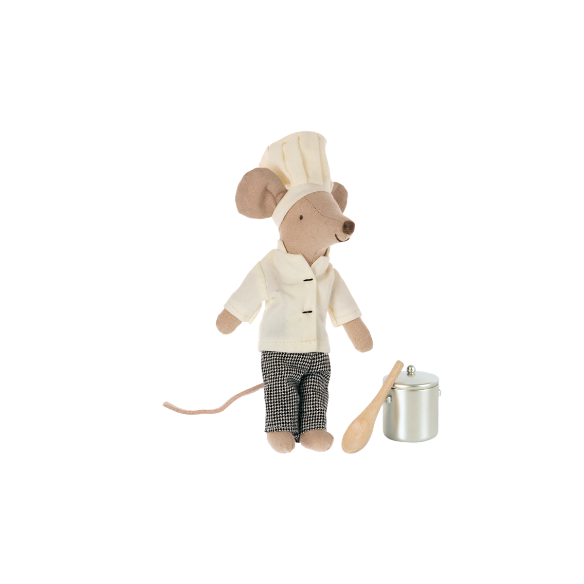 Maileg Mouse Chef with Pot & Spoon | Miniature Kitchen Play Set