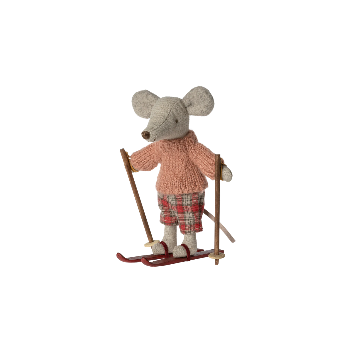 Maileg Winter Mouse Big Sister with Skis | Miniature Ski Mouse Toy