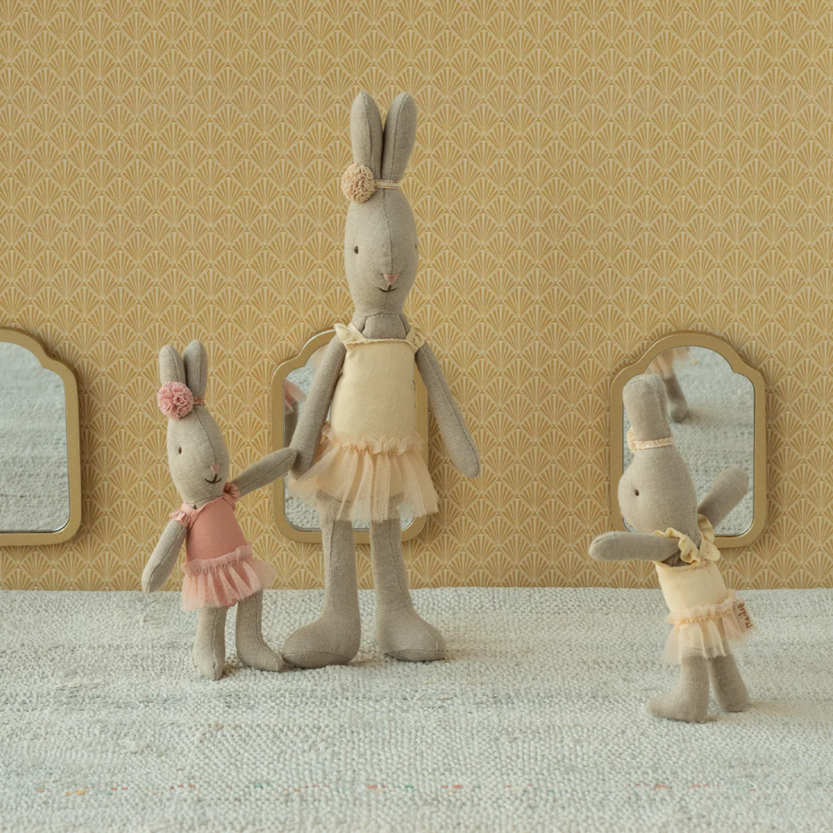 Maileg Rabbit Micro Ballet Suit and Skirt – Cream | Miniature Ballet Bunny Doll
