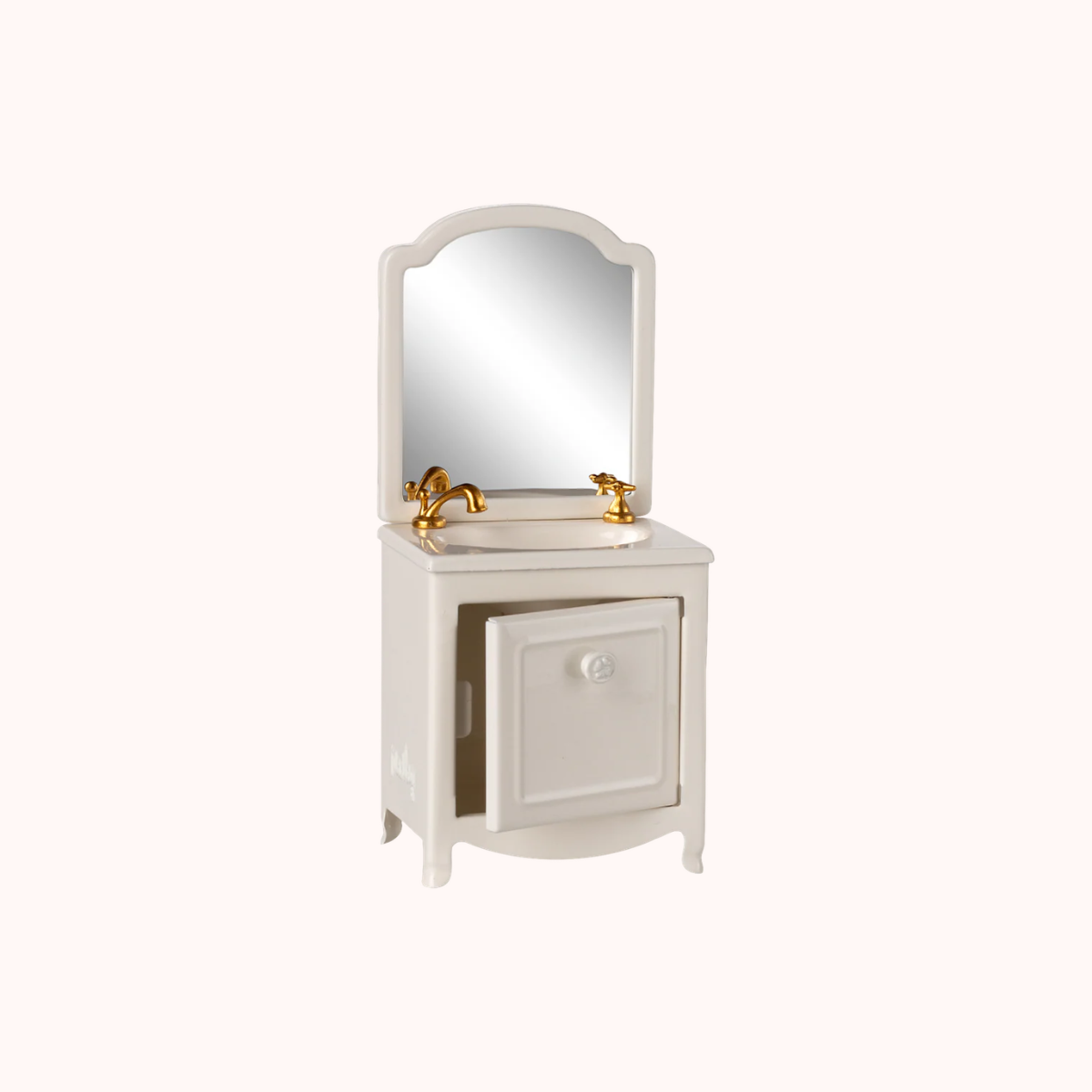 Maileg Sink Dresser for Mouse House – Off White | Miniature Dollhouse Bathroom Vanity