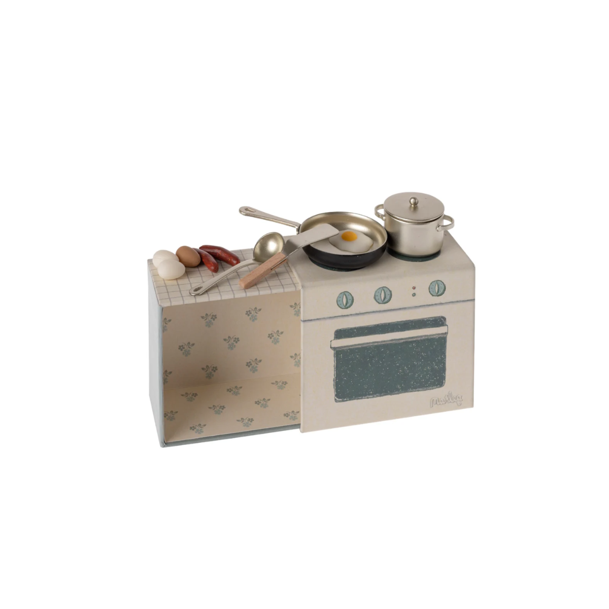 Maileg Cooking Set Mouse | Miniature Dollhouse Kitchen Food & Utensils