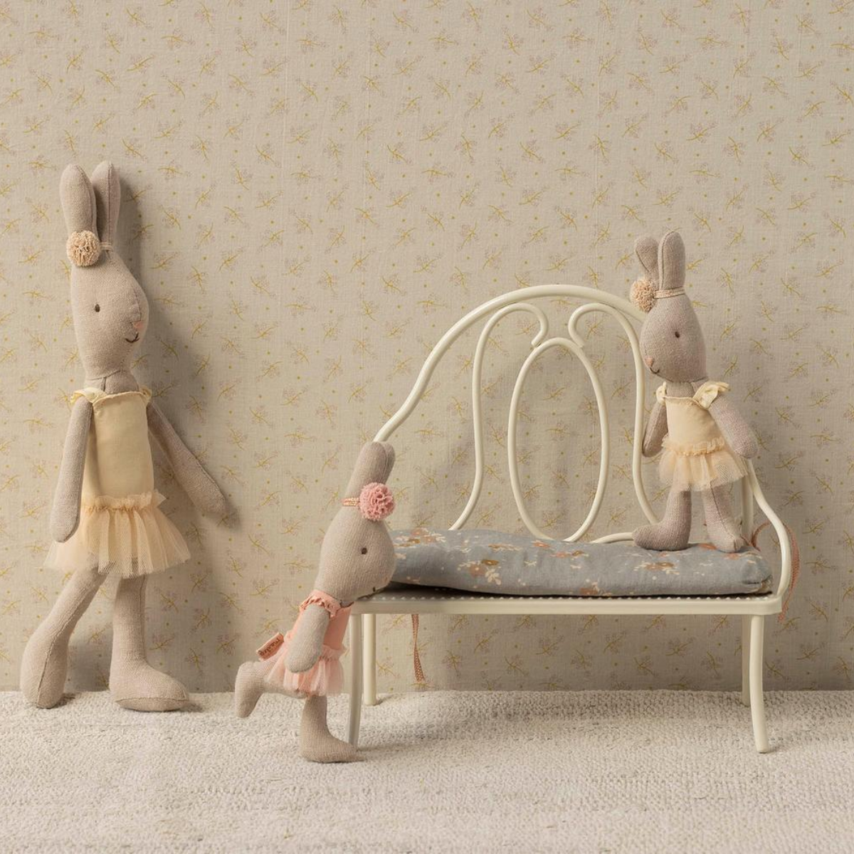 Maileg Rabbit Micro Ballet Suit and Skirt – Cream | Miniature Ballet Bunny Doll