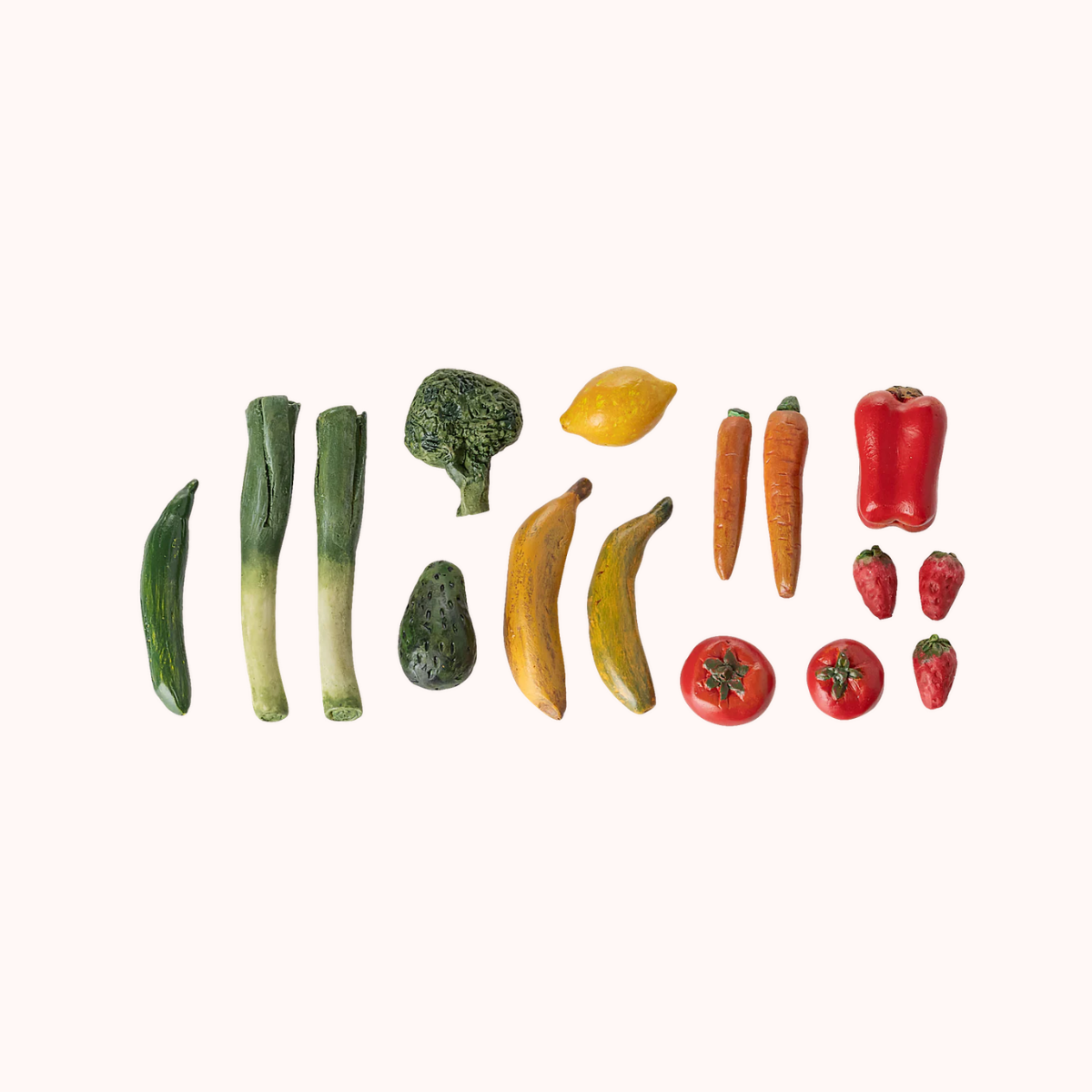 Maileg Veggies &amp; Fruits Miniature Set | Wooden Dollhouse Food Crate