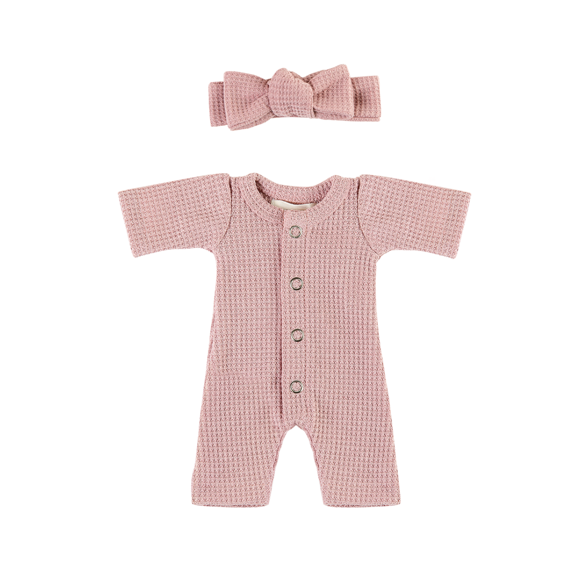 Doll Clothing - Harley Waffle Onesie- Mauve