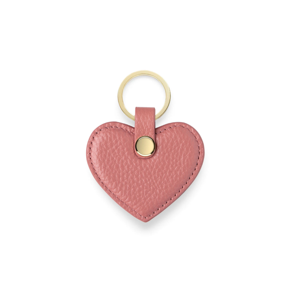 Heart Keyring - Pink Pebble Leather
