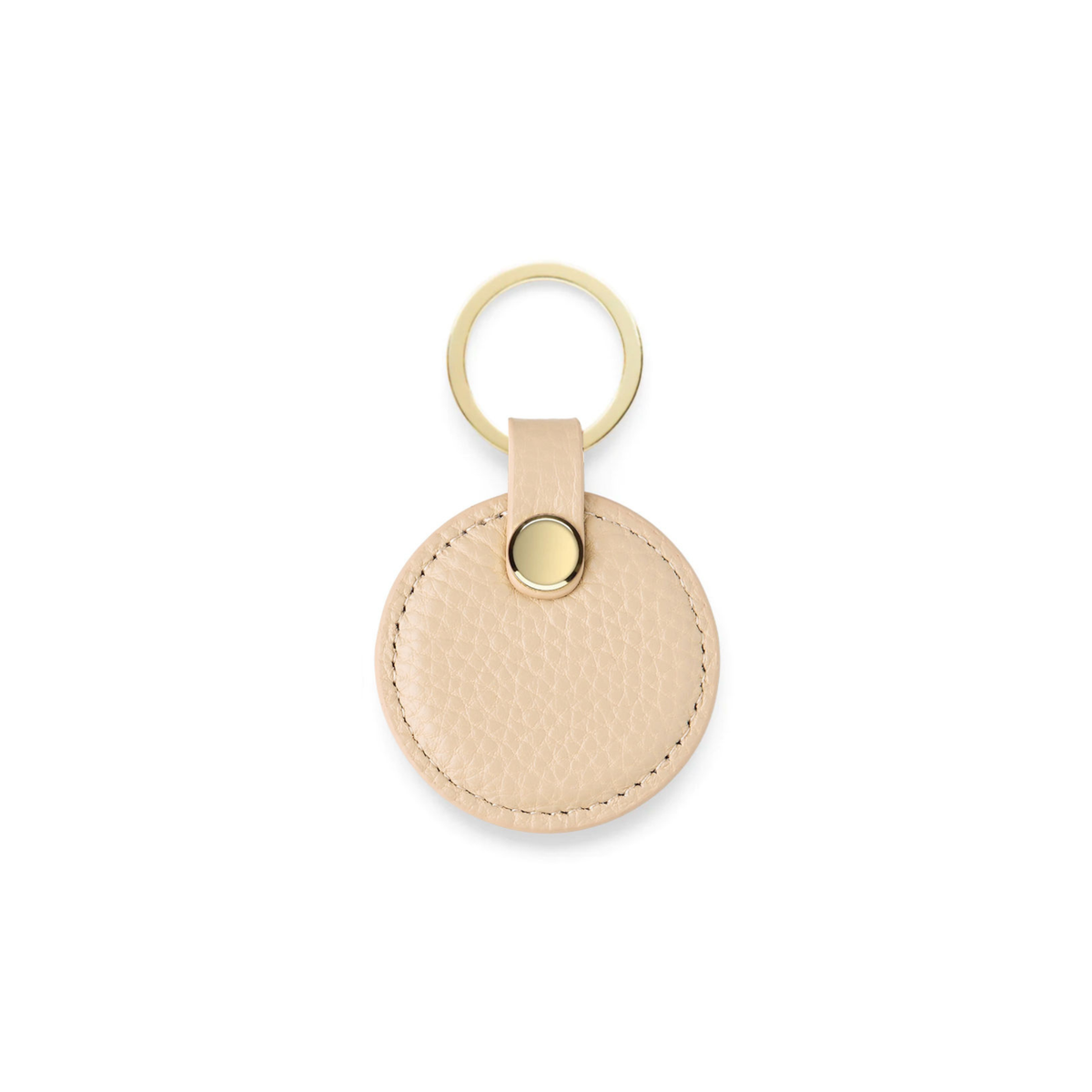Circle Keyring - Taupe Pebble Leather