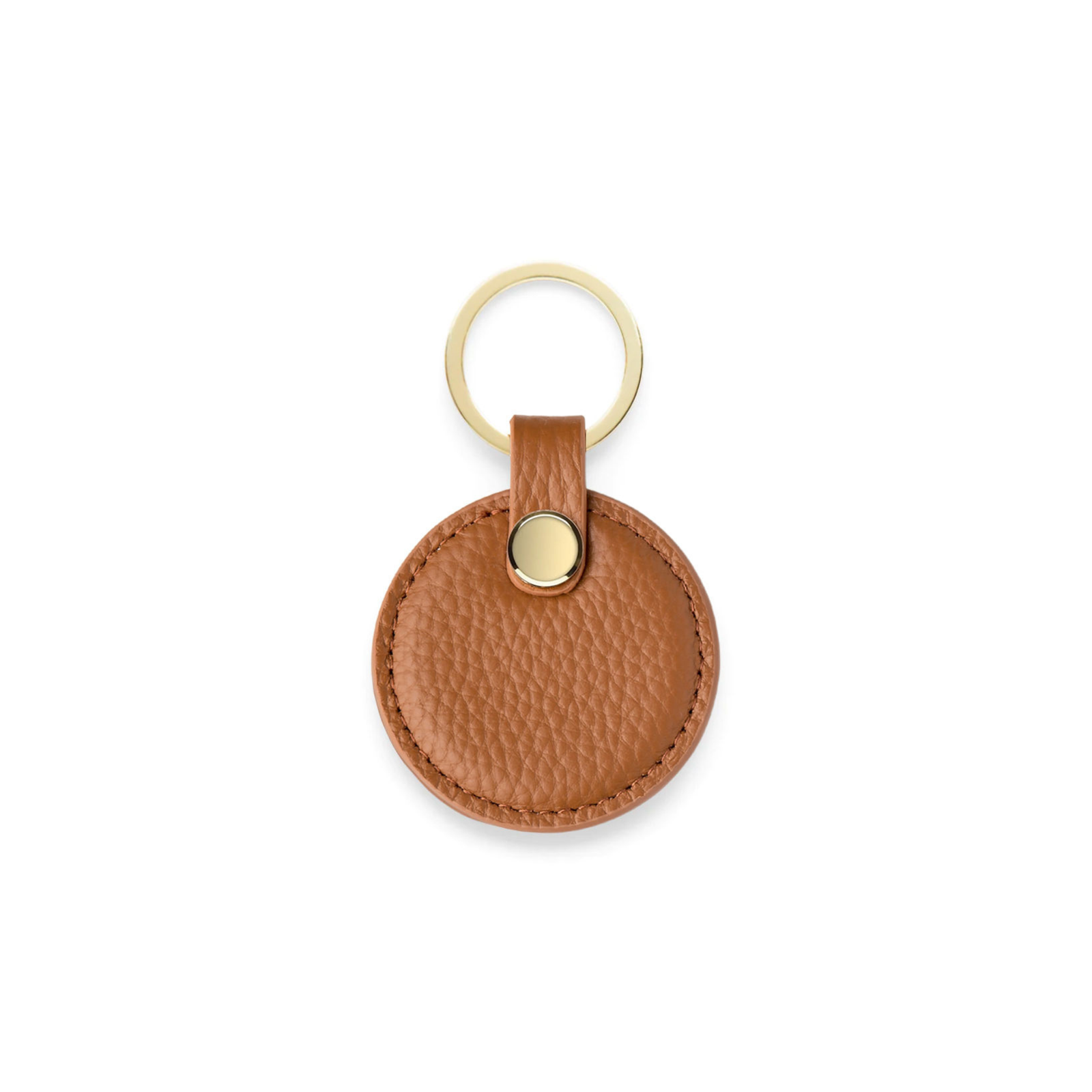 Circle Keyring - Tan Pebble Leather
