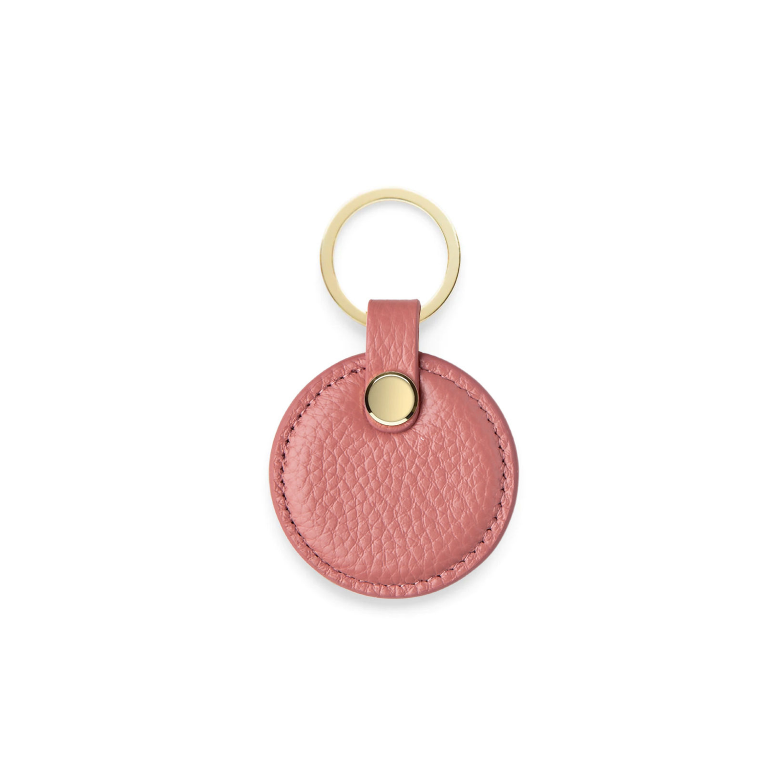 Circle Keyring - Pink Pebble Leather