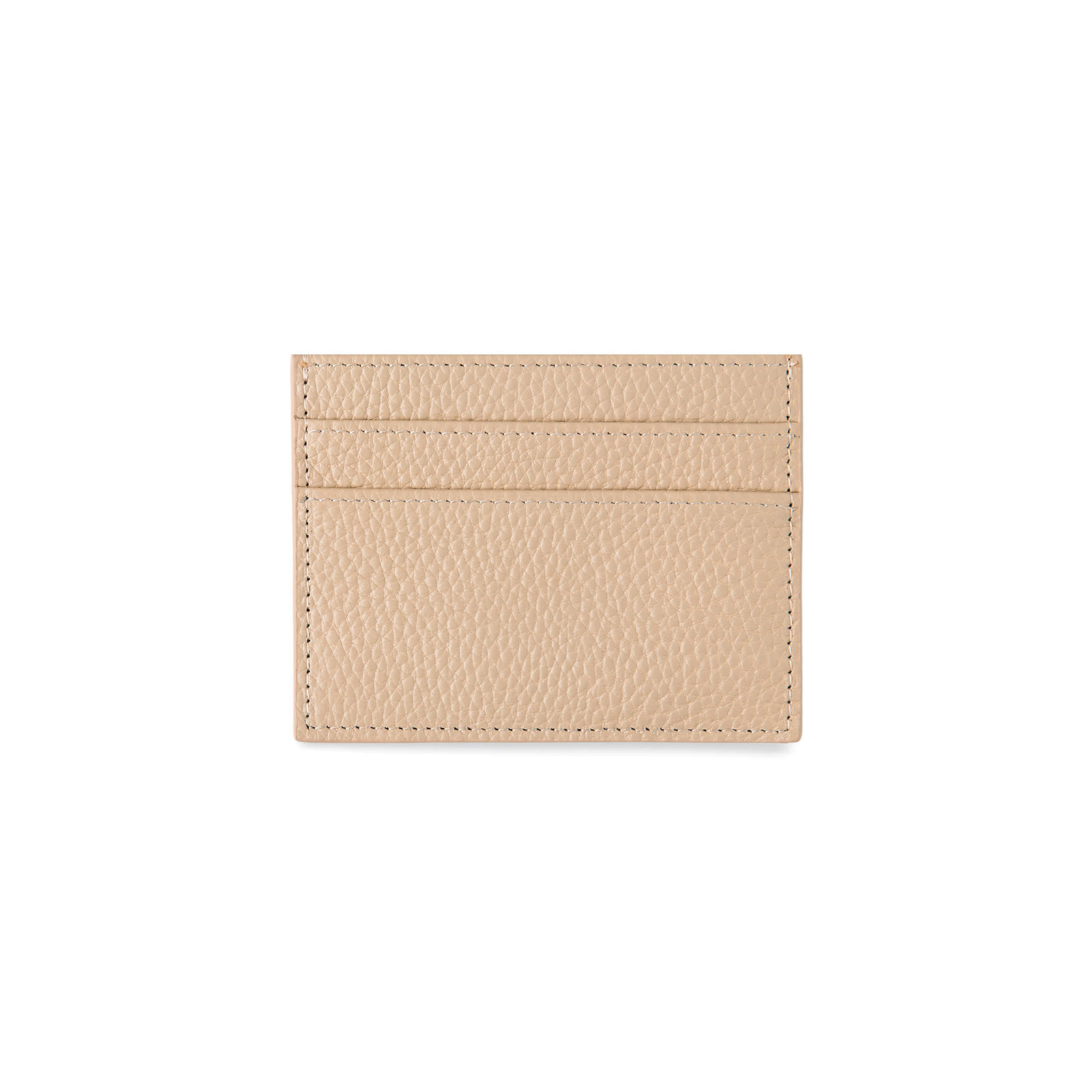 Double Cardholder - Taupe Pebble Leather