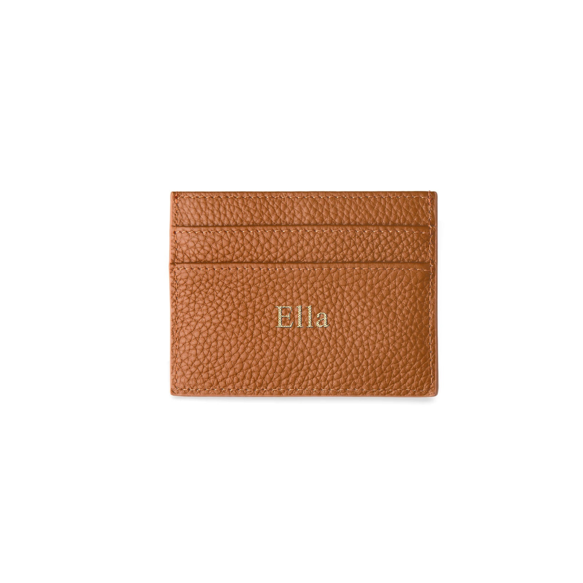 Double Cardholder - Tan Pebble Leather