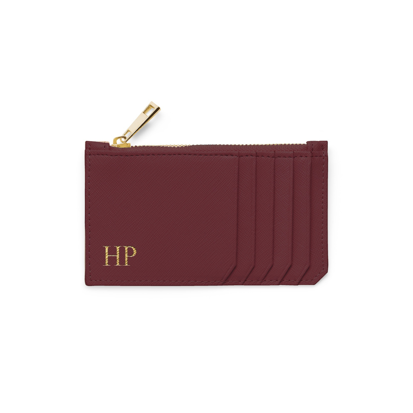 Slim Zip Cardholder - Burgandy