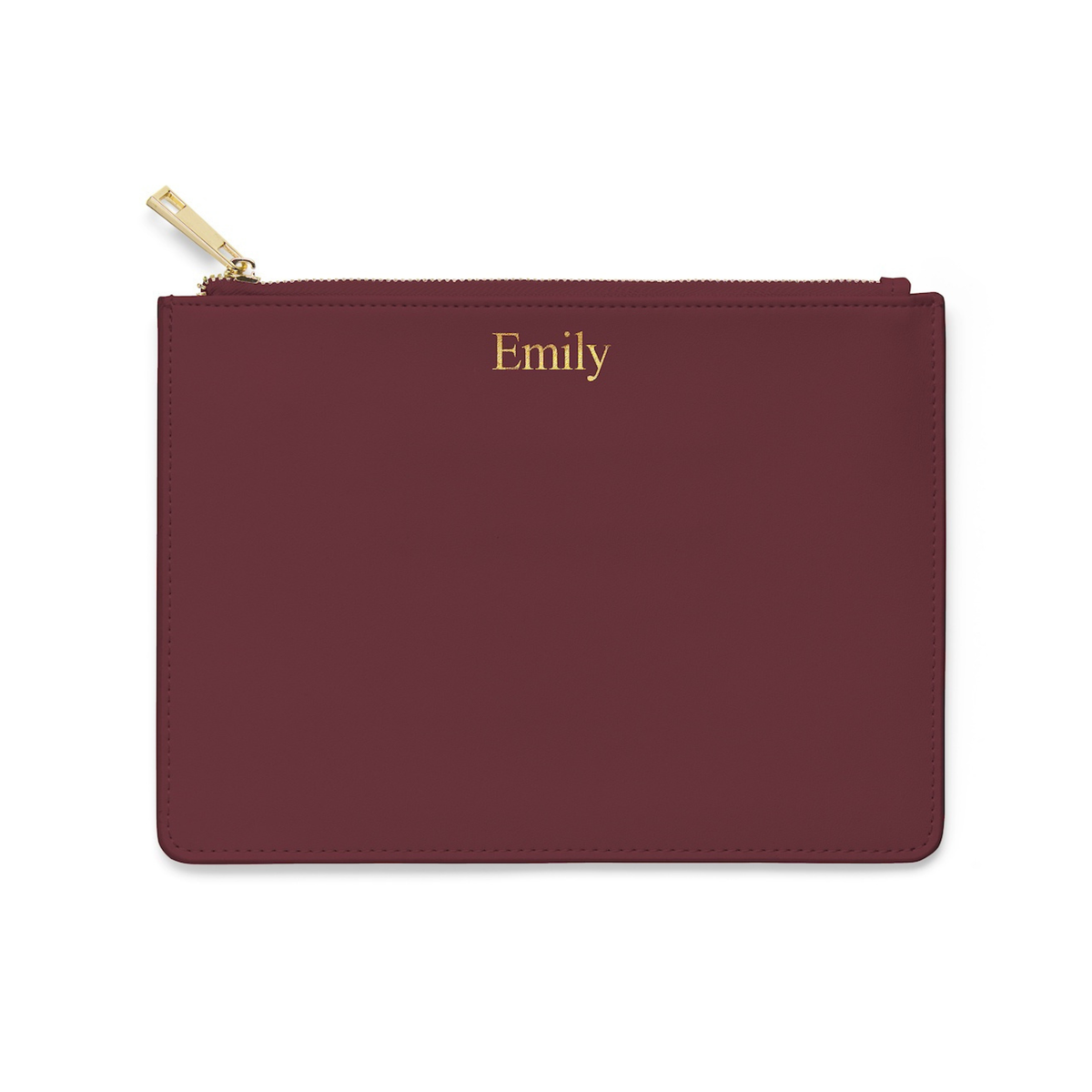 Large Saffiano Leather Clutch - Burgundy