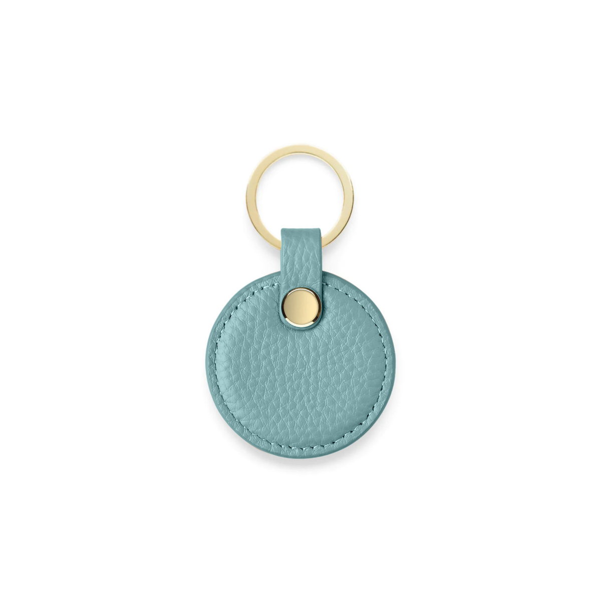 Circle Keyring - Green Pebble Leather