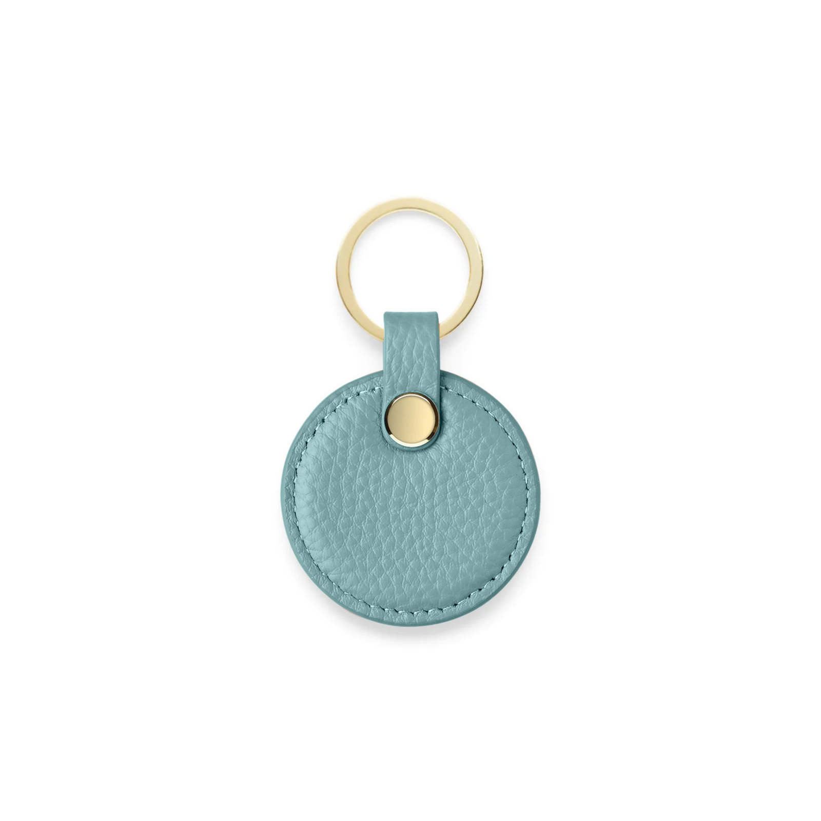Circle Keyring - Green Pebble Leather