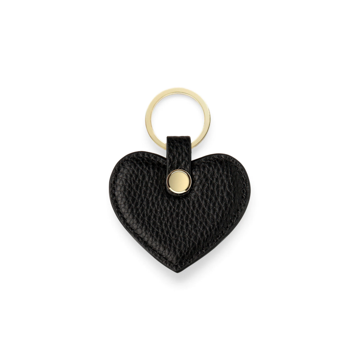 Heart Keyring - Black Pebble Leather